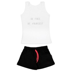 ΓΥΝΑΙΚΕΙΟ ΣΕΤ ΑΜΑΝΙΚΟ ΜΕ ΣΟΡΤΣΑΚΙ BE FREE BE YOURSELF (ΛΕΥΚΟ-ΜΑΥΡΟ) ΓΥΝΑΙΚΕΙΟ ΣΕΤ ΑΜΑΝΙΚΟ ΜΕ ΣΟΡΤΣΑΚΙ BE FREE BE YOURSELF (ΛΕΥΚΟ-ΜΑΥΡΟ)