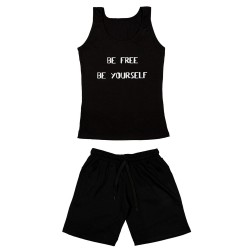 ΓΥΝΑΙΚΕΙΟ ΣΕΤ ΑΜΑΝΙΚΟ ΜΕ ΒΕΡΜΟΥΔΑ BE FREE BE YOURSELF (ΜΑΥΡΟ-ΜΑΥΡΟ) ΓΥΝΑΙΚΕΙΟ ΣΕΤ ΑΜΑΝΙΚΟ ΜΕ ΒΕΡΜΟΥΔΑ BE FREE BE YOURSELF (ΜΑΥΡΟ-ΜΑΥΡΟ)