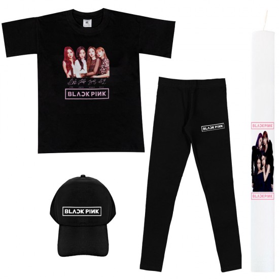 ΠΑΙΔΙΚΟ ΣΕΤ ΚΟΝΤΟΜΑΝΙΚΟ-ΚΟΛΑΝ ΜΕ ΚΑΠΕΛΟ BLACK PINK + ΛΑΜΠΑΔΑ
