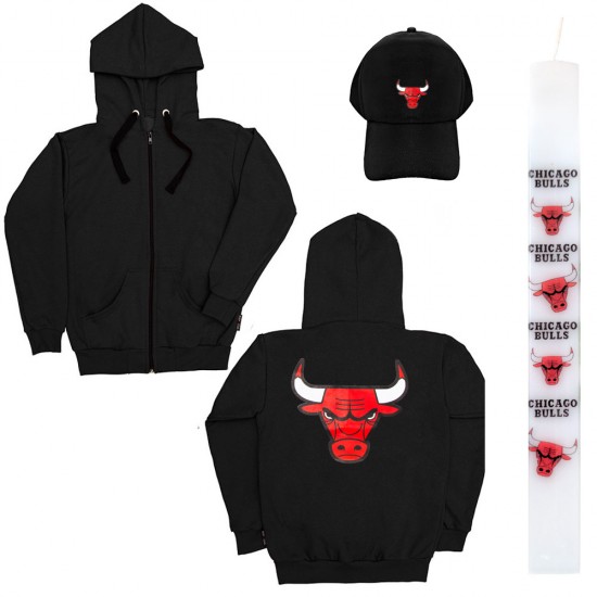 ΠΑΙΔΙΚΟ ΣΕΤ ΖΑΚΕΤΑ ΜΕ ΚΑΠΕΛΟ CHICAGO BULLS + ΛΑΜΠΑΔΑ ΠΑΙΔΙΚΟ ΣΕΤ ΖΑΚΕΤΑ ΜΕ ΚΑΠΕΛΟ CHICAGO BULLS + ΛΑΜΠΑΔΑ