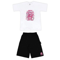 ΠΑΙΔΙΚΟ ΣΕΤ ΚΟΝΤΟΜΑΝΙΚΟ ΜΕ ΒΕΡΜΟΥΔΑ SIX SEVEN PINK