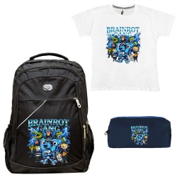 ΠΑΙΔΙΚΟ ΣΧΟΛΙΚΟ ΣΕΤ ΤΣΑΝΤΑ-ΚΑΣΕΤΙΝΑ + ΔΩΡΟ T-SHIRT SIX SEVEN BRAINROT