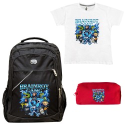 ΠΑΙΔΙΚΟ ΣΧΟΛΙΚΟ ΣΕΤ ΤΣΑΝΤΑ-ΚΑΣΕΤΙΝΑ + ΔΩΡΟ T-SHIRT SIX SEVEN BRAINROT