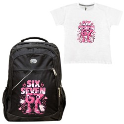 ΠΑΙΔΙΚΗ ΣΧΟΛΙΚΗ ΤΣΑΝΤΑ SIX SEVEN PINK + ΔΩΡΟ T-SHIRT