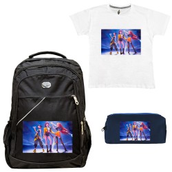 ΠΑΙΔΙΚΟ ΣΧΟΛΙΚΟ ΣΕΤ ΤΣΑΝΤΑ-ΚΑΣΕΤΙΝΑ + ΔΩΡΟ T-SHIRT HUNTRIX KPOP