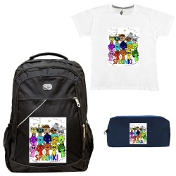 ΠΑΙΔΙΚΟ ΣΧΟΛΙΚΟ ΣΕΤ ΤΣΑΝΤΑ-ΚΑΣΕΤΙΝΑ + ΔΩΡΟ T-SHIRT SPRUNKI