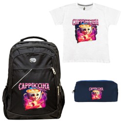 ΠΑΙΔΙΚΟ ΣΧΟΛΙΚΟ ΣΕΤ ΤΣΑΝΤΑ-ΚΑΣΕΤΙΝΑ + ΔΩΡΟ T-SHIRT CAPPUCCINA