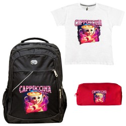 ΠΑΙΔΙΚΟ ΣΧΟΛΙΚΟ ΣΕΤ ΤΣΑΝΤΑ-ΚΑΣΕΤΙΝΑ + ΔΩΡΟ T-SHIRT CAPPUCCINA