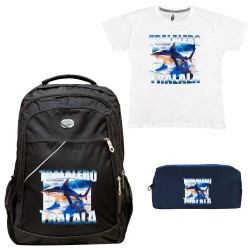 ΠΑΙΔΙΚΟ ΣΧΟΛΙΚΟ ΣΕΤ ΤΣΑΝΤΑ-ΚΑΣΕΤΙΝΑ + ΔΩΡΟ T-SHIRT TRALALERO