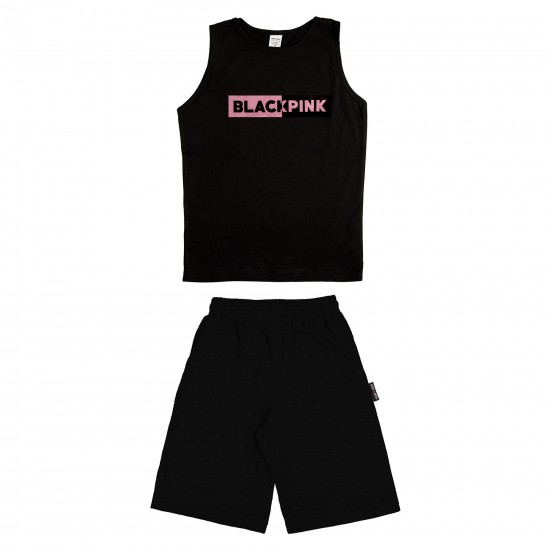 ΠΑΙΔΙΚΟ ΣΕΤ ΑΜΑΝΙΚΟ ΜΕ ΒΕΡΜΟΥΔΑ BLACK PINK ΠΑΙΔΙΚΟ ΣΕΤ ΑΜΑΝΙΚΟ ΜΕ ΒΕΡΜΟΥΔΑ BLACK PINK