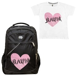 ΠΑΙΔΙΚΗ ΣΧΟΛΙΚΗ ΤΣΑΝΤΑ BLACK PINK + ΔΩΡΟ T-SHIRT ΠΑΙΔΙΚΗ ΣΧΟΛΙΚΗ ΤΣΑΝΤΑ BLACK PINK + ΔΩΡΟ T-SHIRT