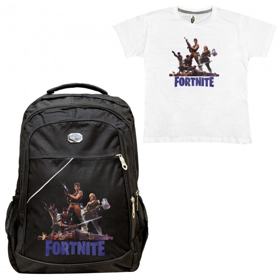 ΠΑΙΔΙΚΗ ΣΧΟΛΙΚΗ ΤΣΑΝΤΑ FORTNITE + ΔΩΡΟ T-SHIRT