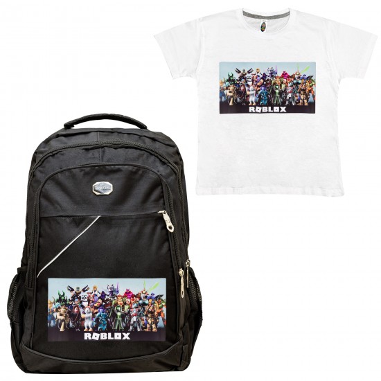 ΠΑΙΔΙΚΗ ΣΧΟΛΙΚΗ ΤΣΑΝΤΑ ROBLOX + ΔΩΡΟ T-SHIRT ΠΑΙΔΙΚΗ ΣΧΟΛΙΚΗ ΤΣΑΝΤΑ ROBLOX + ΔΩΡΟ T-SHIRT