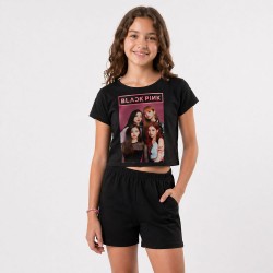 ΣΕΤ ΚΟΝΤΟΜΑΝΙΚΟ ΜΠΛΟΥΖΑΚΙ ΜΕ ΒΕΡΜΟΥΔΑΚΙ BLACK PINK ΣΕΤ ΚΟΝΤΟΜΑΝΙΚΟ ΜΠΛΟΥΖΑΚΙ ΜΕ ΒΕΡΜΟΥΔΑΚΙ BLACK PINK