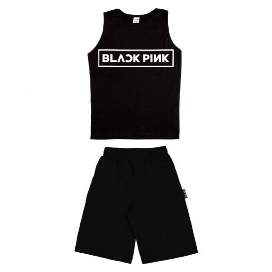 ΠΑΙΔΙΚΟ ΣΕΤ ΑΜΑΝΙΚΟ ΜΕ ΒΕΡΜΟΥΔΑ BLACK PINK ΠΑΙΔΙΚΟ ΣΕΤ ΑΜΑΝΙΚΟ ΜΕ ΒΕΡΜΟΥΔΑ BLACK PINK