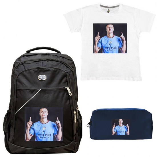 ΠΑΙΔΙΚΟ ΣΧΟΛΙΚΟ ΣΕΤ ΤΣΑΝΤΑ-ΚΑΣΕΤΙΝΑ + ΔΩΡΟ T-SHIRT PLAYER
