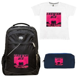 ΠΑΙΔΙΚΟ ΣΧΟΛΙΚΟ ΣΕΤ ΤΣΑΝΤΑ-ΚΑΣΕΤΙΝΑ + ΔΩΡΟ T-SHIRT I NEVER DIE ΠΑΙΔΙΚΟ ΣΧΟΛΙΚΟ ΣΕΤ ΤΣΑΝΤΑ-ΚΑΣΕΤΙΝΑ + ΔΩΡΟ T-SHIRT I NEVER DIE